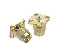 1 Uds SMA macho y hembra jack mamparo y brida montaje de Panel de soldadura y conector adaptador RF de montaje PCB(SMA M F)