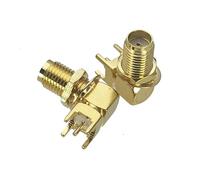1 Uds SMA macho y hembra jack mamparo y brida montaje de Panel de soldadura y conector adaptador RF de montaje PCB(SMA Fnut PCB RA)