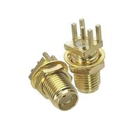 1 Uds SMA macho y hembra jack mamparo y brida montaje de Panel de soldadura y conector adaptador RF de montaje PCB(SMA Fnut PCB Edge)