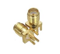 1 Uds SMA macho y hembra jack mamparo y brida montaje de Panel de soldadura y conector adaptador RF de montaje PCB(SMA F PCB Edge)