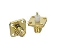 1 Uds SMA macho y hembra jack mamparo y brida montaje de Panel de soldadura y conector adaptador RF de montaje PCB(SMA F F PTFE)