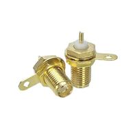 1 Uds SMA macho y hembra jack mamparo y brida montaje de Panel de soldadura y conector adaptador RF de montaje PCB(SMA F Nut PTFE)
