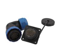 1 Uds SP28 IP68 Tipo de Soldadura a Tope/Cuadrado/Tuerca Conector de Cable Impermeable Codo y Enchufe Macho Hembra Recto Conjunto for 12-15mm(Elbow Square,1 PCS_14P)
