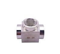 1 Uds SS304 1/8 "1/4" 3/8 "1/2" BSP hilo femenino 3 vías 304 adaptador de conector de instalación de tuberías de acero inoxidable(1/2")