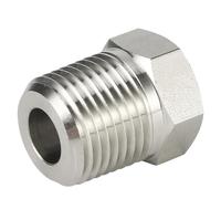 1 Uds SS316 casquillo reductor NPT BSPT BSPT rosca macho a hembra 1/8 "1/4" 3/8 "1/2" 3/4 "adaptador 3000psig conector de acero inoxidable(NPT Thread Bushing,0.5 M x 0.25 F)