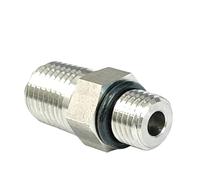 1 Uds SS316 macho NPT a SAE sae rosca 1/4 "3/8" 1/2 "3/4" pulgadas conector de boquilla hexagonal accesorio de tubería 3000psig 20MPa acero inoxidable(3/8")
