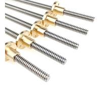 1 Uds T16 tornillo de plomo impresora 3D, imagen 4mm plomo 4mm 100mm 150 200 300 350 450 500 600 800 1000mm tornillo trapezoidal con tuerca de cobre(400mm)