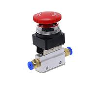 1 Uds. Tapa de seta roja botón de parada de emergencia autobloqueo 2 posiciones 3 vías válvula mecánica neumática de aire MOV-3 rosca de 1/8" LiMePng(12mm)