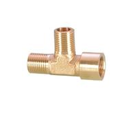 1 Uds todo tipo 1/8 "1/4" 3/8 "BSP hembra macho Tee 3 divisor de formas conector de tuberías de latón agua Gas aceite DN6/DN8/DN10 hogar jardín(Male-Male-Female 1/4")
