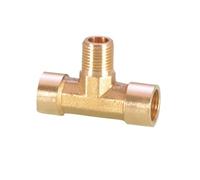 1 Uds todo tipo 1/8 "1/4" 3/8 "BSP hembra macho Tee 3 divisor de formas conector de tuberías de latón agua Gas aceite DN6/DN8/DN10 hogar jardín(Female-Male-Female 1/4")