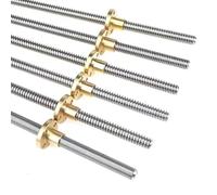 1 Uds. Tornillo de avance T8 for impresora 3D, paso de 2mm de plomo, 8mm de longitud, varilla roscada Trapezoidal de acero inoxidable de 100-1000mm con tuerca de cobre(800mm)