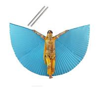 1 Uds. Trajes de alas Danza del Vientre Egipcio Traje Ángel ISIS Ropa con Palos para Disfraz(Light Blue,L_Back Not Open)
