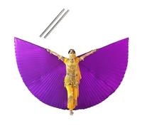 1 Uds. Trajes de alas Danza del Vientre Egipcio Traje Ángel ISIS Ropa con Palos para Disfraz(Purple,L_Back Not Open)