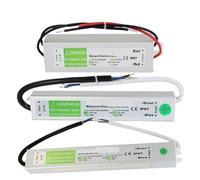 1 Uds. Transformador de controlador LED IP67 adaptador de corriente AC90-250V a DC12V/24V 10W-150W tira de luz LED electrónica impermeable for exteriores(80W,12V)
