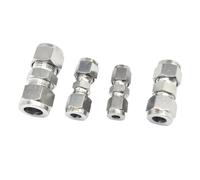 1 Uds tubo de ajuste O/D 3-25mm 1/8 "1/4" 3/8 "1/2" 304 inoxidable virola recta igual accesorio de compresión de aire neumático(15mm)