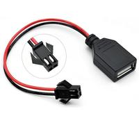 1 Uds USB macho y hembra cabeza a SM2.54mm cable terminal fuente de alimentación de 2 pines cable de enchufe USB 2P terminal macho y hembra(Type-3,20cm)