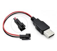 1 Uds USB macho y hembra cabeza a SM2.54mm cable terminal fuente de alimentación de 2 pines cable de enchufe USB 2P terminal macho y hembra(Type-2,10cm)