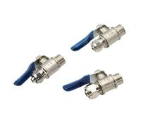 1 Uds válvula de bola de cobre 1/4 "3/8" 12 "rosca macho a tubo de 6/8/10mm conexión rápida RO ósmosis inversa