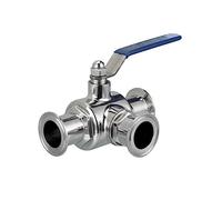 1 Uds. Válvula de bola sanitaria de acero inoxidable 304 de 4 "3 tee DN100 102MM tipo virola de abrazadera triple(T type)