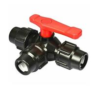 1 Uds válvula de plástico válvula de tubo de conexión rápida de tres vías válvula tipo T diámetro interno 20/25/32/40/50/63mm(63mm,Nero)