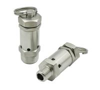1 Uds. Válvula de seguridad de microresorte sanitario de acero inoxidable 304 1/4 "1/2" BSPT NPT macho 0,5-10 Bar escape, adecuado for compresores de aire(10 Bar Fixed,BSPT_1/2")