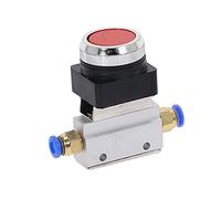 1 Uds válvula mecánica 1/8 "rosca 2 posiciones 3 vías botón plano rojo válvula neumática momentánea MOV-321PP LiMePng(4MM)