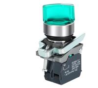1 Uds XB4 interruptor de perilla con LED 22mm 1NO/2NO/1NO1NC 2/3 posiciones interruptores giratorios seleccionados con bloqueo automático con luz 12V 24V 220V 10A rojo verde(No Light,1NO1NC)