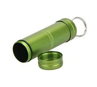 1 unid caja de la caja de la píldora a prueba de agua Mini píldoras caja contenedor acero inoxidable/aleación de aluminio botella de medicina llavero para exterior, 04