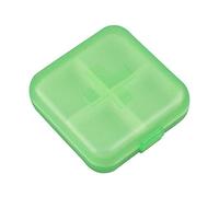 1 unid Caja de píldora portátil de 4 rejillas Tableta de medicamentos Soporte de almacenamiento de medicina Caja de divisor Organizador de almacenamiento Caja de contenedor, Verde
