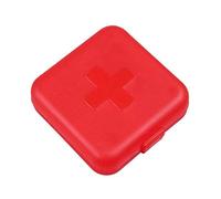 1 unid Caja de píldora portátil de 4 rejillas Tableta de medicamentos Soporte de almacenamiento de medicina Caja de divisor Organizador de almacenamiento Caja de contenedor, Rojo