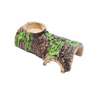 1 unid Corteza Natural Estilo Reptil Hideaway Cueva Refugio de Resina para Lagarto Serpiente Anfibio Ocultar derramamiento terrario Paisaje decoración Ornamento