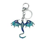 1 unid creativo imitación dragón colorido pintado a mano metal llavero hombres y mujeres moda llavero joyería accesorios regalo