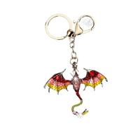 1 unid creativo imitación dragón colorido pintado a mano metal llavero hombres y mujeres moda llavero joyería accesorios regalo
