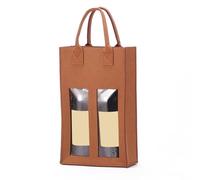 1 unid fieltro vino tinto bolso vino caja de regalo con ventana doble botella champán paquete bolsas boda favores para invitados