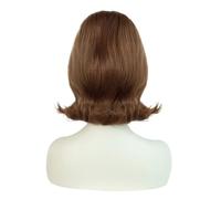 1 unid Marrón Sintético for Mujer 60s Retro Beehive Pelucas 70s Pinup Short Flip Wig for Fiesta