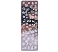 1 unid Navidad Nail Stamping Placa de nieve Copos de nieve Hoja de arce Imagen Geométrico Polaco Stencil Plantilla de Arte de Uñas Molde