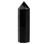 1 unid Obsidiana Negro Natural, unica Punta de Piedra de Cristal Healing Hexagonal Varita Columna Joyeria DIY Artesanias Decoracion Para El Hogar