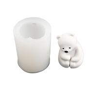 1 Unid Oso Moldes de Vela de Silicona, Mini 3D Oso Polar Molde PARA LA Decoración de Pasteles, DIY Hecho A Mano Fondant, arcilla, Chocolate