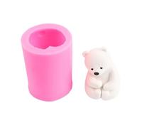 1 Unid Oso Moldes de Vela de Silicona, Mini 3D Oso Polar Molde PARA LA Decoración de Pasteles, DIY Hecho A Mano Fondant, arcilla, Chocolate