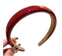 1 UNID retro rojo diadema de cuero de las mujeres de alta cranio-top presión diadema lavado de cara antideslizante paquete de pelo fresco y dulce headwear