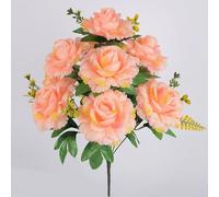 1 Unidad, 11 Cabezas, Flor Feliz Real, 5 Colores, Mini Flores para el Día de San Valentín, fotografía, Foto, Rosa simulada, Decorativa para el hogar(Orange)