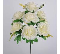 1 Unidad, 11 Cabezas, Flor Feliz Real, 5 Colores, Mini Flores para el Día de San Valentín, fotografía, Foto, Rosa simulada, Decorativa para el hogar(White)