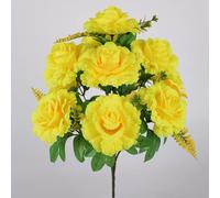 1 Unidad, 11 Cabezas, Flor Feliz Real, 5 Colores, Mini Flores para el Día de San Valentín, fotografía, Foto, Rosa simulada, Decorativa para el hogar(Yellow)