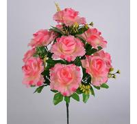 1 Unidad, 11 Cabezas, Flor Feliz Real, 5 Colores, Mini Flores para el Día de San Valentín, fotografía, Foto, Rosa simulada, Decorativa para el hogar(Pink)