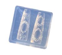 1 unidad/2 moldes de silicona para uñas con patrón detallado de marco de fotos para uñas hechas a mano, accesorios de abalorio, molde de silicona para arte de uñas