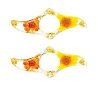 1 unidad/2 soportes para páginas de libro de pulgar, flores secas, marcapáginas de resina, anillo de dedo, soporte para abrelibros, accesorios de lectura para amantes de los libros, lectores, naranja