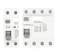 1 unidad 2P 4P 10/30/100/300 mA, disyuntor diferencial de CC RCCB RCD tipo B 6KA, protección contra fugas a tierra en riel DIN(30mA,2P 40A)