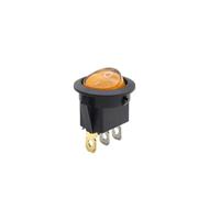 1 unidad/5 unidades de interruptores LED de 12 V/220 V, interruptor de luz, interruptor de encendido, botón de luces de coche, interruptor basculante redondo de 3 pines(Yellow,1pcs,220V)