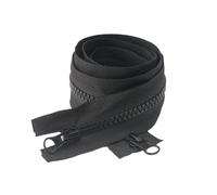 1 unidad 60-300cm n° 5 cremallera de resina de doble cursor separable para chaquetas acolchadas, chaquetas cortavientos y sacos de dormir, Negro