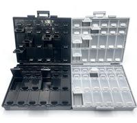 1 unidad AideTek BOX-ALL-48 y 1 unidad BOX-ALL-48-AS Caja de compartimentos SMT, organizador de piezas SMT, etiquetas de caja de montaje en superficie